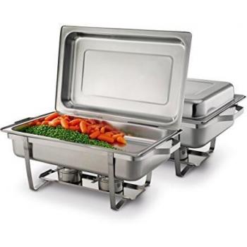 Hendi Chafing Dish Economic Duo – 9 L – Warmhalteplatte – Grauer Stahl