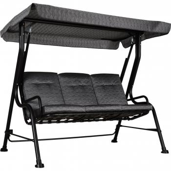 Dondolo Outsunny Acciaio 3 Persone Seduta Imbottita UV‑Shield Tettuccio