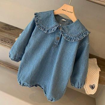 Newborn Long Sleeve Denim Outfit