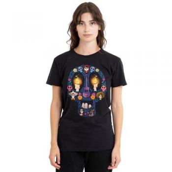 Coco Day Of The Dead Skull Graphic Tee – Black, Disney Edition