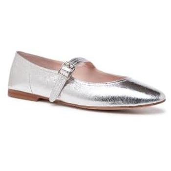 FlexiFlat Metallic Silver Pumps – Size 3, Paradox London