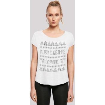 Festliches Weihnachts-Print T-Shirt F4NT4STIC Damen S Weiß