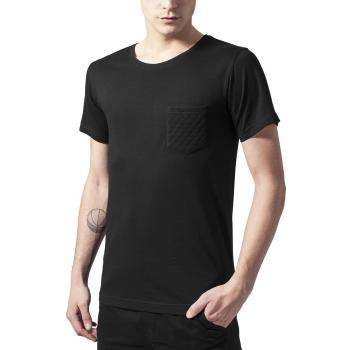 Urban Classics Herren Stepp-Tee mit Tasche, Schwarz (blk 17), Large