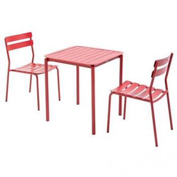 Pack Terrasse Carré 70 cm : Table + 2 Chaises