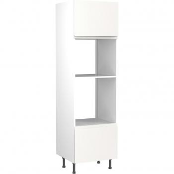 Flatpack Single Oven & Microwave Tower J-pull Super Gloss White 600mm