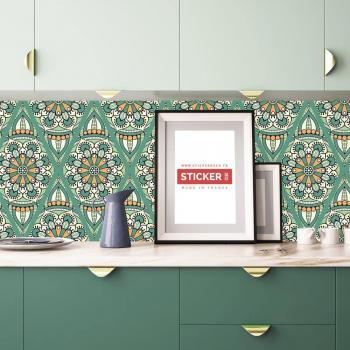 Sticker décoratif Mandala couleur arc‑en‑ciel 200 × 50 cm