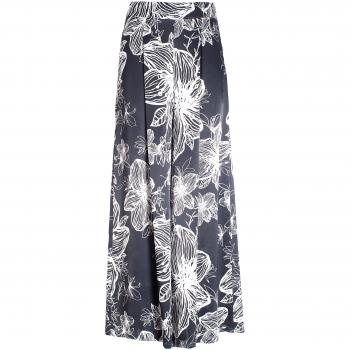 Pantalone culotte flare con design floreale