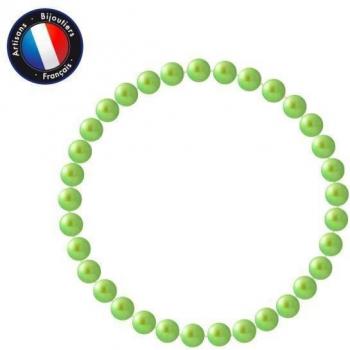 Bracelet 18 cm Perlinea – Perle di Acqua Dolce 5-6 mm Verde Tonic Elastico