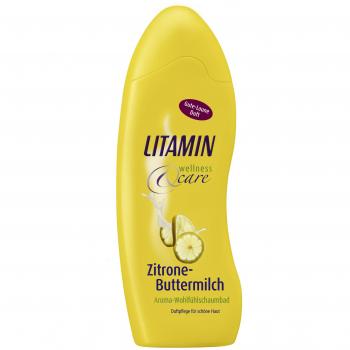 Litamin Wellness und Care Schaumbad Zitrone-Buttermilch Flasche 750 ml, Set von 2 (2x750ml)