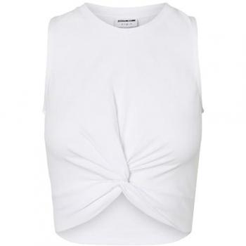 Noisy May Crop Top mit Raffungen Modell 'TWIGGI' in Weiss, Größe S