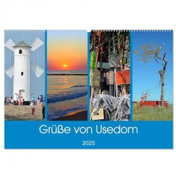 Grüße von Usedom (Wandkalender 2025 DIN A2 quer) CALVENDO Monatskalender