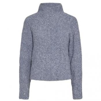 Pull col haut bleu effet taches