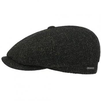Stetson Hatteras Shetland Wool Flat Cap, Size 55 cm, Colour Olive