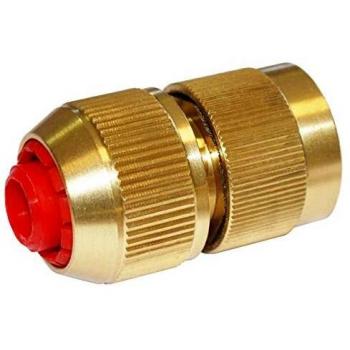 Raccord Automatique Aquastop 3 Billes pour Tuyau Ø15 Rapide d'arrosage en Bronze, Cuivré