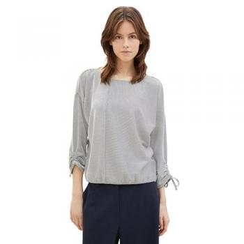 TOM TAILOR Denim 3/4-Arm-Shirt (1-tlg) Drapiert/gerafft