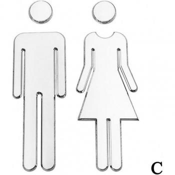 3D Restroom Wall Sticker Decor for Men & Women