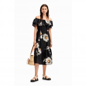 Abito Desigual Nero con Volant