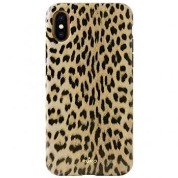 Puro iPhone X/XS Hülle im Leopardenmuster – Schwarz