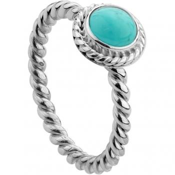 Nenalina Silberring für Damen, 925 Sterling Silber, besetzt mit blau-grünem Türkis, handgefertigt, Gr. 54