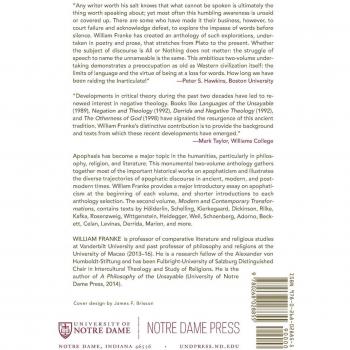 On What Cannot Be Said: Apophatic Discourses in Philosophy, Religion, Literature, and the Arts. Volume 2. Modern and Contemporary Transformations
