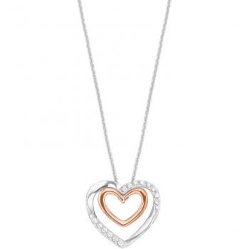 Collar de plata 925 con colgante de corazón y circonitas