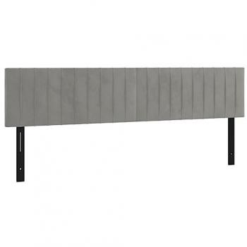 2-Pack Light Grey Velvet Headboards (100x5x78/88 cm)