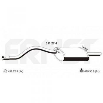 Silencieux d’échappement silencieux ERNEST 311274 pour Ford KA 3 portes