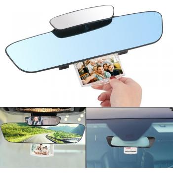 Auxiliary Rearview Mirror with Blue Anti-Dazzle and Photo Frame