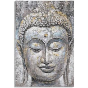 Buddha Light: dipinto su tela 80x120 cm, cornice legno di pino colorata