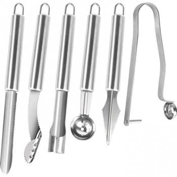 6-Piece Stainless Steel Fruit and Vegetable Corer Set