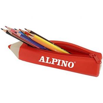 Bolso escolar alpino portatodo forma lapiz soft con 12 lapices de colores 64823-UA000152