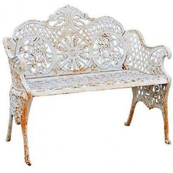 Banco de jardín de hierro fundido estilo Liberty 110x55x90 cm