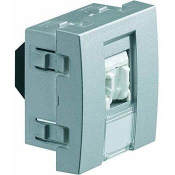 Prise RJ45 Catégorie 6 FTP Systo 2 modules titane Hager