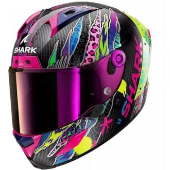 Casco Shark Aeron Fawn Giallo Viola Carbonio Taglia L