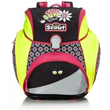 Alpha Scout Sunshine Rucksack‑Set für Schule – schwarz rosa