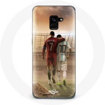 Carcasa de piel estilo “Cristiano & Messi” para Samsung Galaxy A5 2018