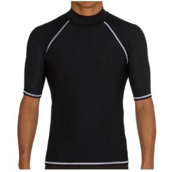 Top de Natación Sleveve Negro/Blanco