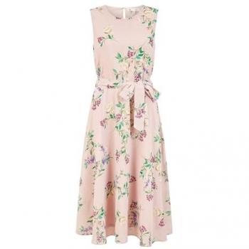 Robe Yumi rose à motifs floraux mi-longue 42