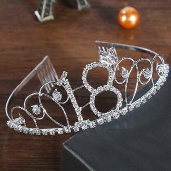 Women’s Silver Crown Tiara with Rhinestones