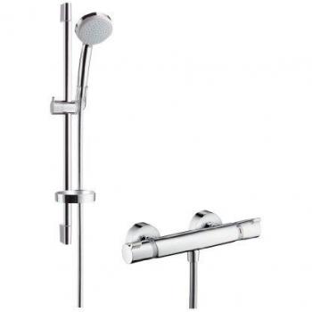 Croma 100 Set de ducha Vario con termostato Ecostat Comfort Combi, 65 cm, cromo