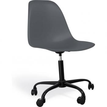 Denisse Frame Black Desk Chair – PrivateFloor Wheel‑Arm Office Seating