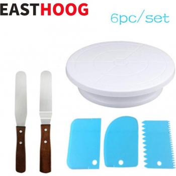 Kit 6 Unidades: Espátulas y Soporte para Tartas
