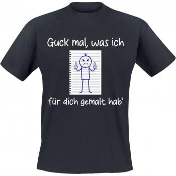 Funshirt Herren 3XL T-Shirt schwarz „Guck mal, was ich für dich gemalt hab'