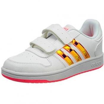 Adidas HOOPS 2.0 CMF C Unisex Kid's Sneaker, Ftw Bla/Ftw Bla/Rossen, 1 UK