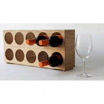 Premium Natural Oak Wine Storage Rack – Holds 5 Bottles