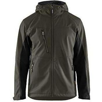 Blaklader Veste softshell à capuche vert kaki et noir