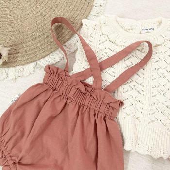 Pantalones cortos de verano para niña, con tirantes de algodón, monos florales, bombachos de PP, 0-4T, 2022