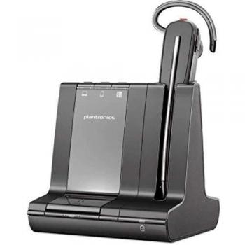 Plantronics DECT-Mono-Headset 'Savi W8240-M' konvertibel, mit Basisstation, Überkopfbügel + Nackenbügel und Ohrhaken, SoundGuard, Skype for Business, Schwarz