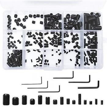 Metric Grub Screw Collection with 6 Free Hex Wrenches