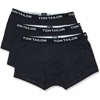 TOM TAILOR Underwear Herren Hip Pants 3er Pack 70162-6061 Retroshorts, Schwarz (Black 9303), Small